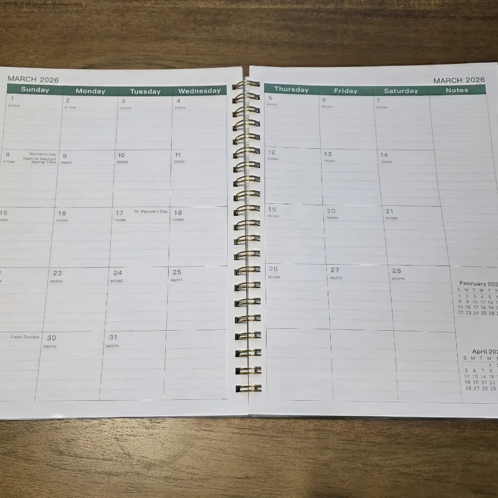 A4 2026 Daily Planner